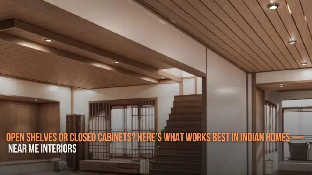 Open shelves or closed cabinets Heres what works best in indian homes  near me interiors community interior designer near me