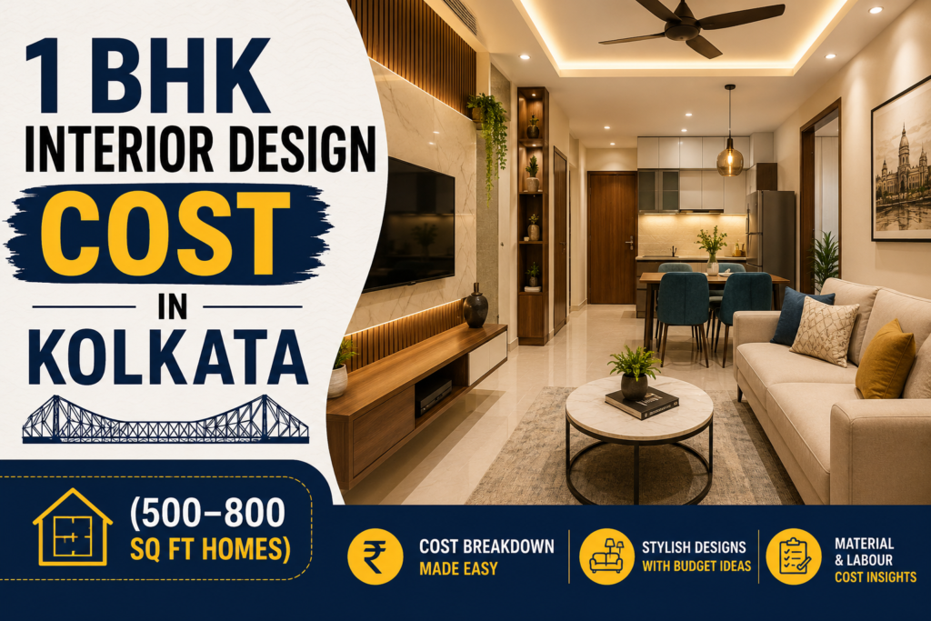 1 BHK Interior Design Cost in Kolkata (500–800 Sq Ft Homes)